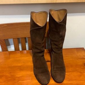 Tanino Crisci , 3/4 length boots , 37 brown suede , water resistant. Hand made .